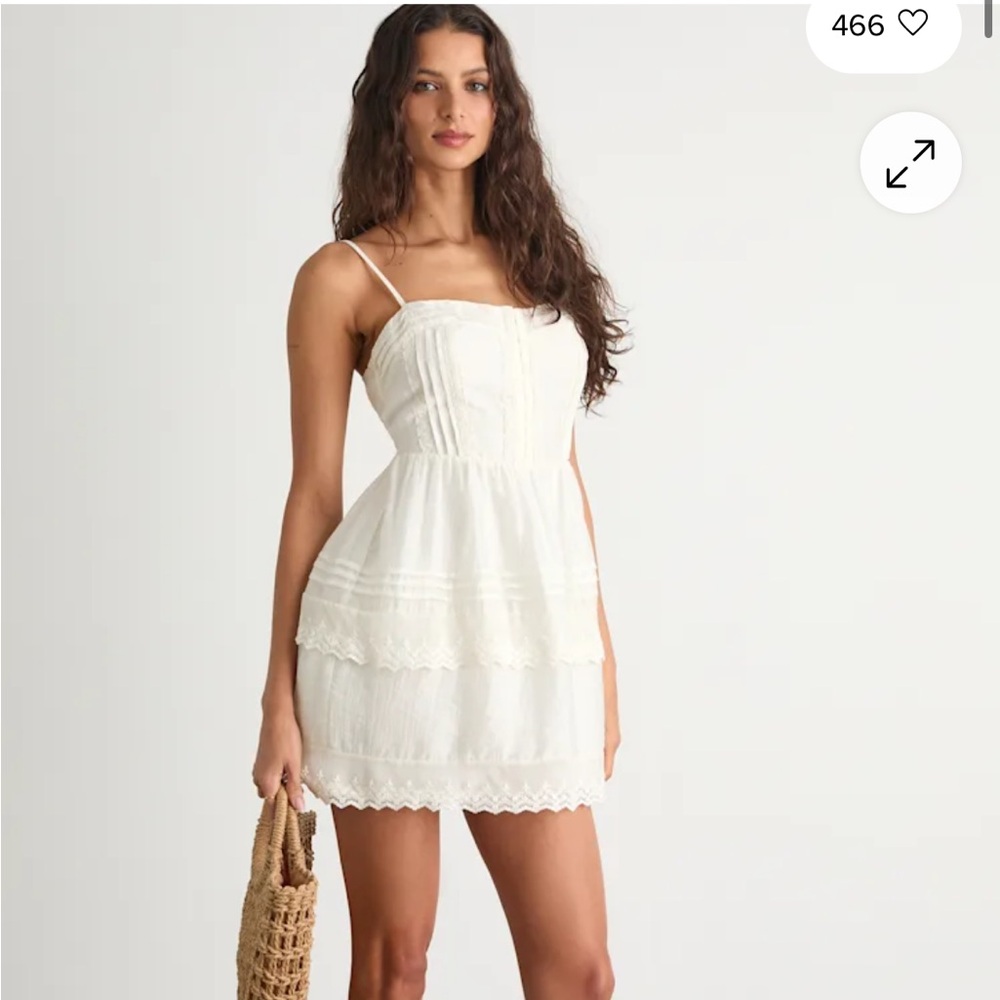 Lulus White Tiered Mini Dress
